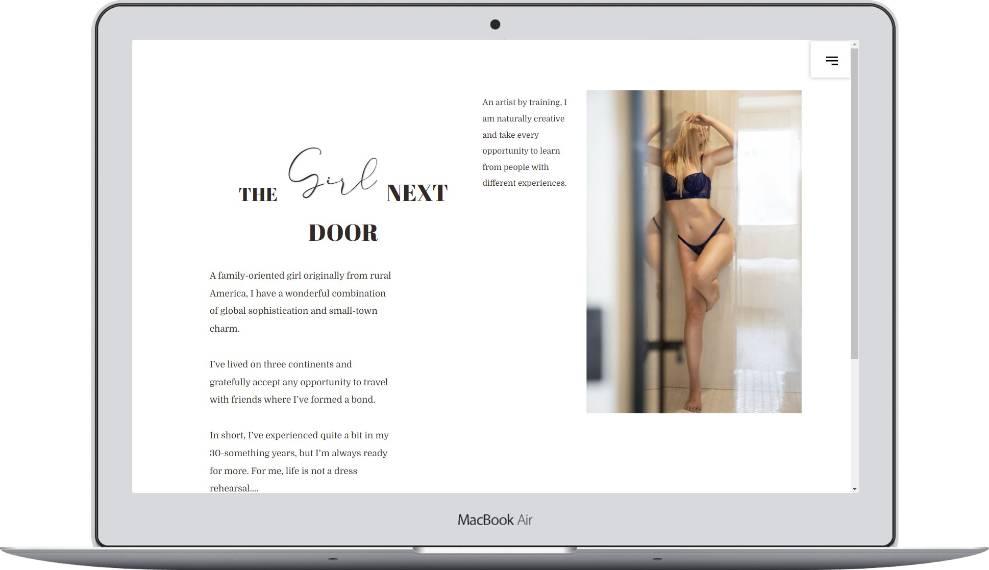 Becca Barlow website displayed on a laptop